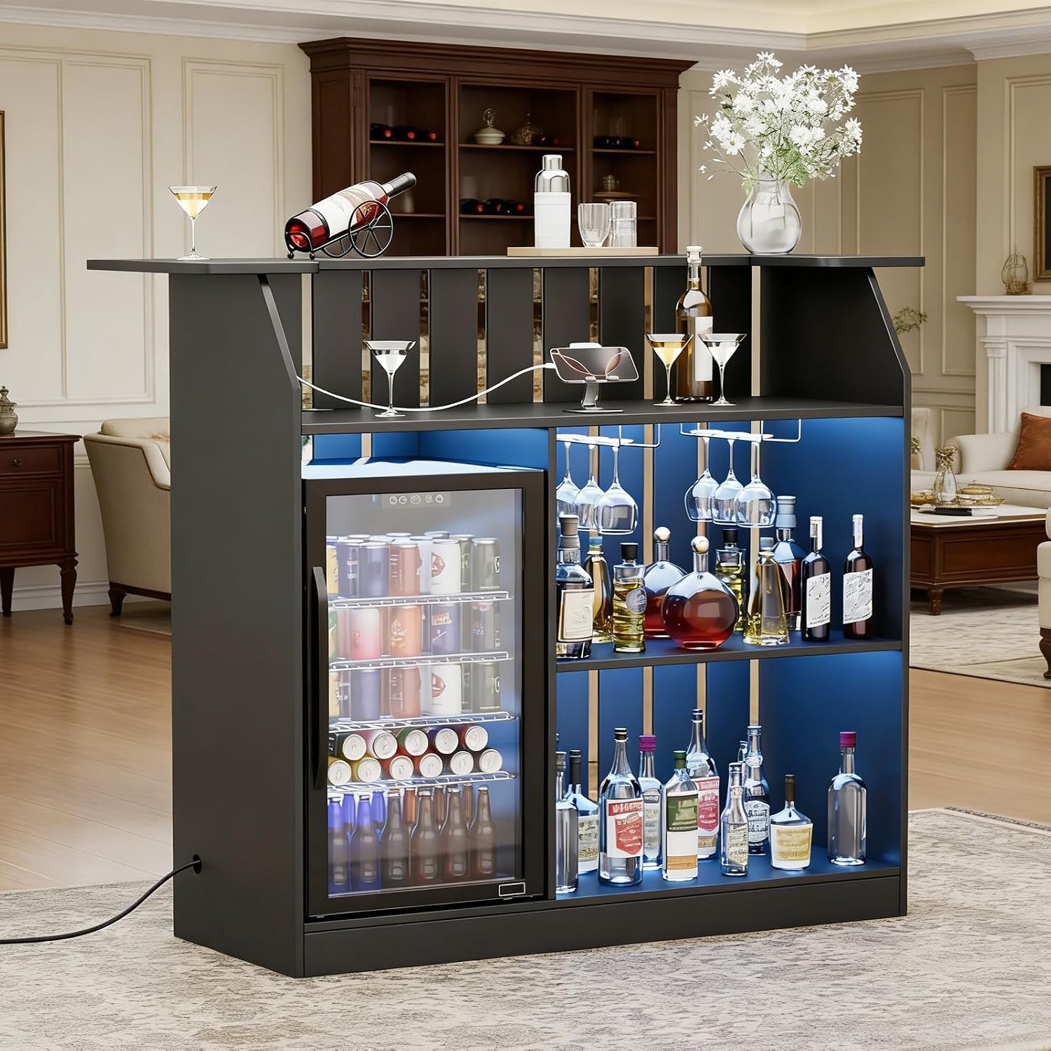 Home Bar And Fridge - Stolik barowy w kształcie litery U