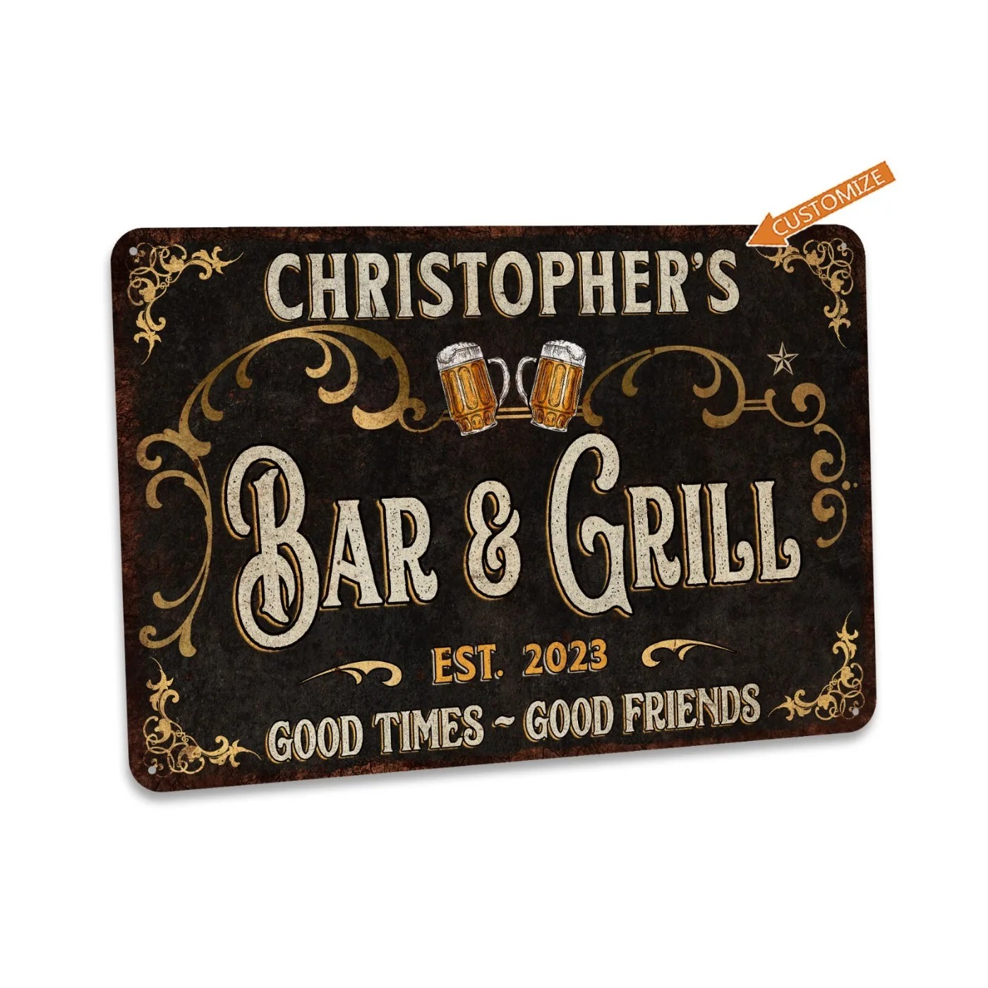 Home Bar Signs - 1 szt. Personalizowany metalowy znak do