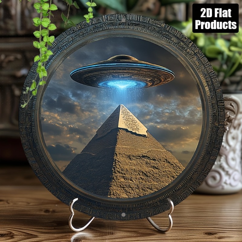 Home Bar Accessories - Okrągła metalowa tabliczka dekoracyjna z motywem
