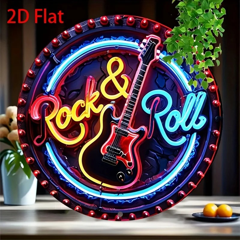 Home Bar Accessories - Neonowy szyld w stylu vintage rock,