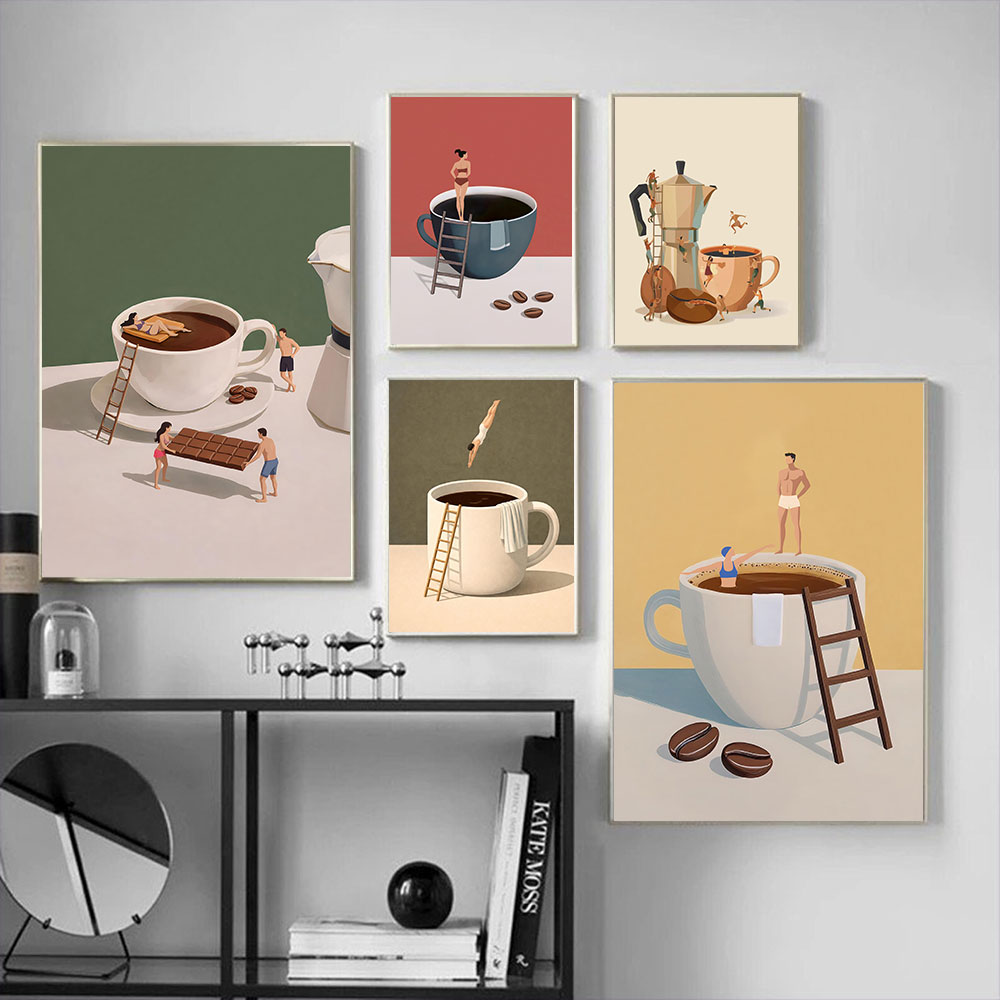 1 szt. bezramowy plakat na płó – Home Bar And Coffee recenzja i cena